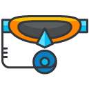 Diving Mask Filled Outline Icon
