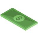 Dollar bill on surface Isometric Icon