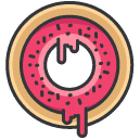 Donut Filled Outline Icon
