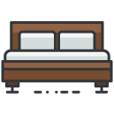 Double Bed Filled Outline Icon