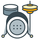 Drums Kit filled outline Icon