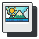 Duplicate Image Filled Outline Icon