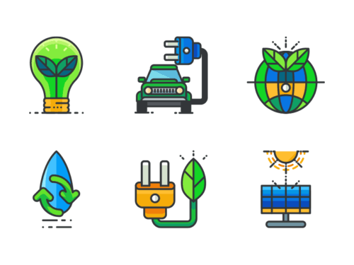 Ecology filled outline icons
