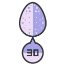 Egg numbered Filled Outline Icon