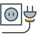 Electricity Plug filled outline Icon