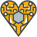 Electronic Heart filled outline Icon