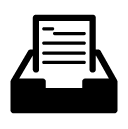 Email tray document glyph Icon