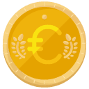 Euro Coin Flat Icon