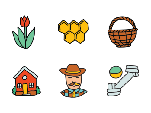 farm doodle icons
