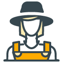 Farmer Woman filled outline Icon