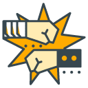 Fighting filled outline Icon