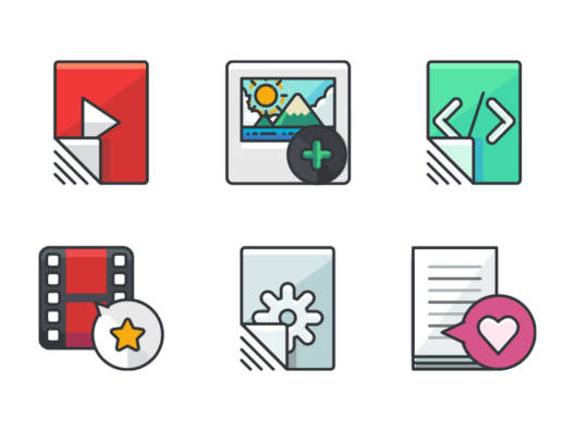 Files filled outline icons