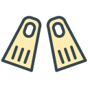 Fins filled outline Icon