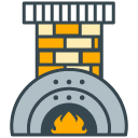 Fireplace filled outline Icon