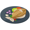 Fish Meal Isometric Icon
