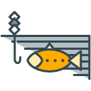 Fishing filled outline Icon