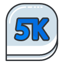 Five K Filled Outline Icon