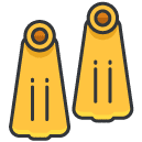 Flippers Filled Outline Icon