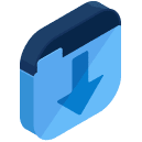 Folder Download Isometric Icon