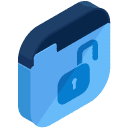 Folder Unlock Isometric Icon
