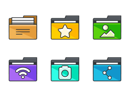 Folders filled outline icons