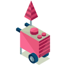 Food Cart Two Isometric Icon