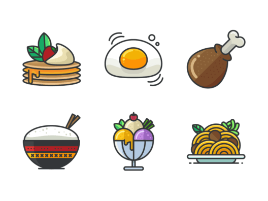 Food Filled outline icons