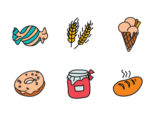food and drinks doodle icons