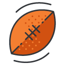 Football Filled Outline Icon