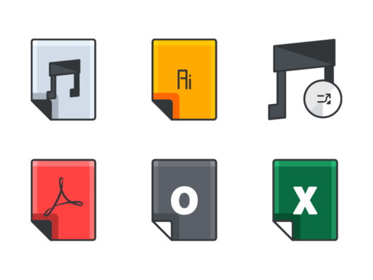 Formats filled outline icons