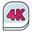 Four K Filled Outline Icon
