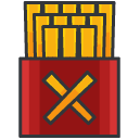 French Fries Filled Outline Icon