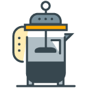 French Press filled outline Icon