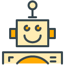 Friendly Robot filled outline Icon