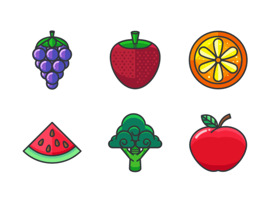 Fruits-and-Vegetables-Filled-Outline-Icons
