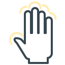 Full Hand Tap filled outline Icon