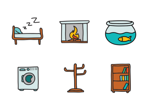 furniture doodle icons
