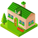 Garden Home Isometric Icon