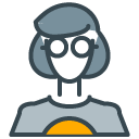 Geek Woman filled outline Icon