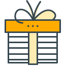 Gift Filled Outline Icon