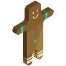 Gingerbread man Isometric Icon