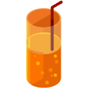 Glass Drink and Straw Isometric Icon