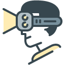 Glasses filled outline Icon