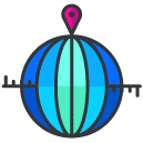 Global Location Filled Outline Icon