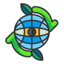 Global Recycle Filled Outline Icon