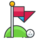 Golf Filled Outline Icon