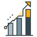 Growth Charts filled outline Icon