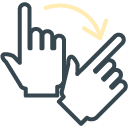 Hand Rotate Right filled outline Icon