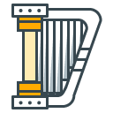 Harp filled outline Icon