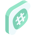 Hashtag Isometric Icon